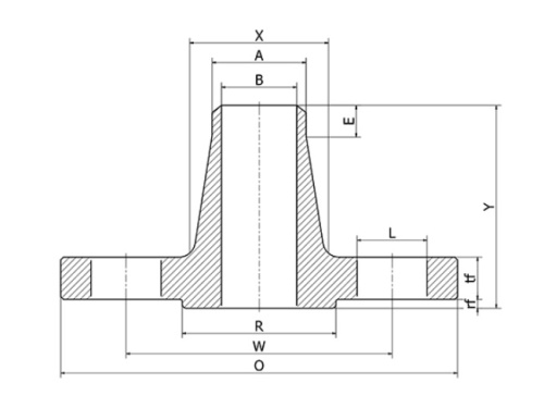 Krková příruba, ASTM, 316/316L, A-182 WN/RF, SF, 150 Lbs, 4" SCH 40S STD