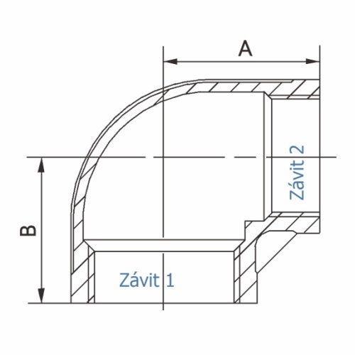 Koleno redukované - typ 301R - 1.4401: 3/4"-3/8"
