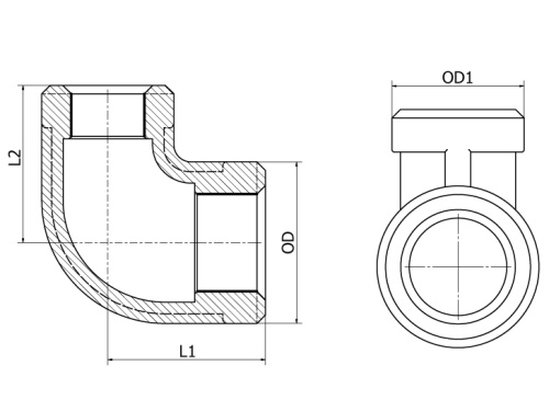 Koleno red., 1.4408, 90 st., 1/8", BSP, 1/4"x1/8"