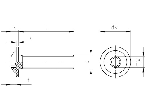 Nerezový šroub ISO 7380-2 A2 M 2,5X3/3 TX8