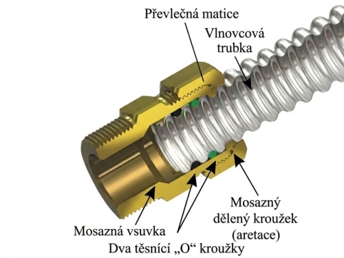 Spojovací vsuvka mosazná TFA s O kroužky: 2"