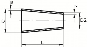 Redukce centr. - EN 10253 - 1.4301: 54,0/34,0x2,0