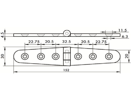 Pant nerezový - AN 8235/A4: 4,5 x 30 x 152