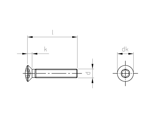 Nerezový šroub ISO 14584 A4 M 6X60/60 TX30