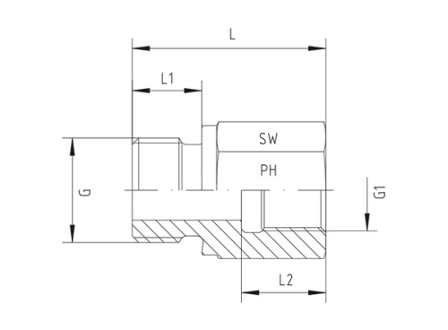Redukce přímá, BSP M/F (FORM B), PN160: G 1/2" x G 3/4"