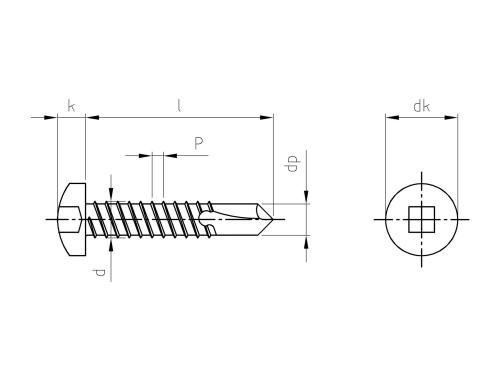 DIN 7504 A2 M 4,2X13 SQ2