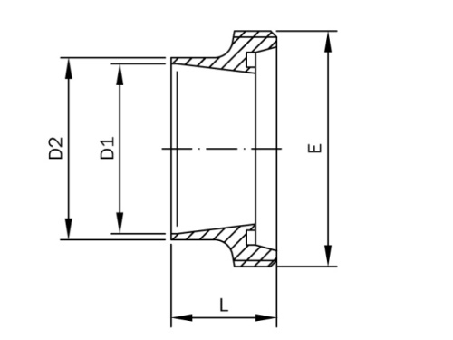 Hrdlo závitové-dlouhé-DIN/ISO-leštěné-1.4404: DN 10/17,2