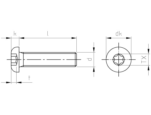 Nerezový šroub ISO 7380-1 A2 M 2,5X5/5 TX8