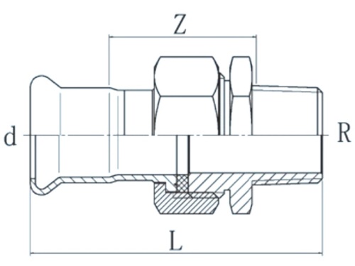 Nerezové šroubení PREX s vnějším závitem 35xR1 1/4 316L