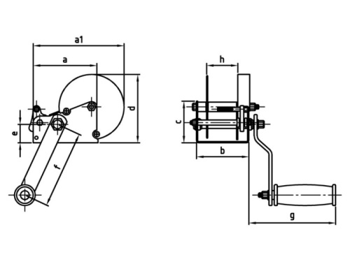 Konzolový naviják, DIN 9597, A2: 540