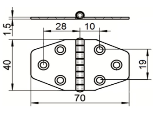 Pant nerezový - AN 8044/A2: 1,5 x 40 x 70