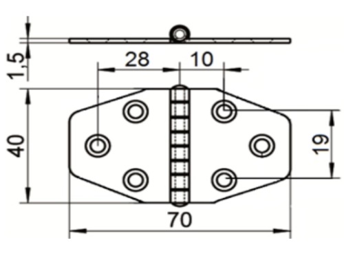 Pant nerezový - AN 8044/A2: 1,5 x 40 x 70