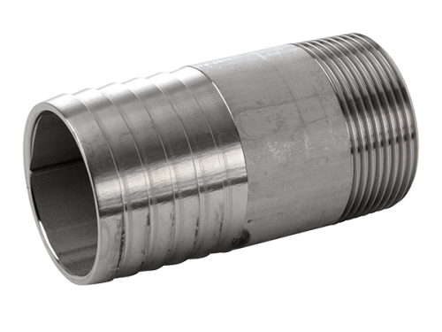 Trubkový hadicový nástavec s vnějším záv., 316L, ISO 7-1R, BSP, 2"x95mm