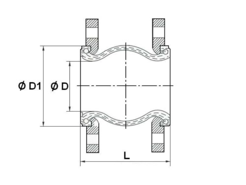 Kompenzátor, typ 1505S, EPDM, PN10, 1.4404: DN300
