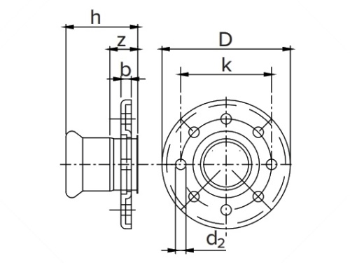 PRESS FLANGED ADAPTOR D-168,3-DN 150 A316