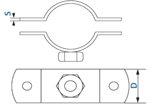 Objímka s maticí - 1.4301: 1/2"