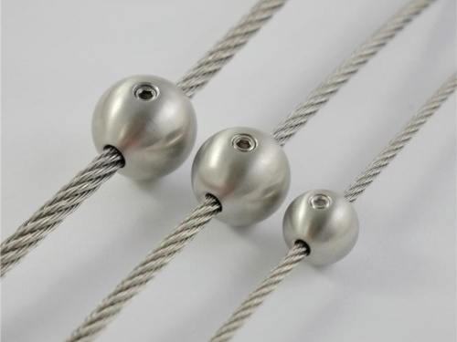 Wire rope ball stopper, grinded surface A4 3mm M4 15mm                          