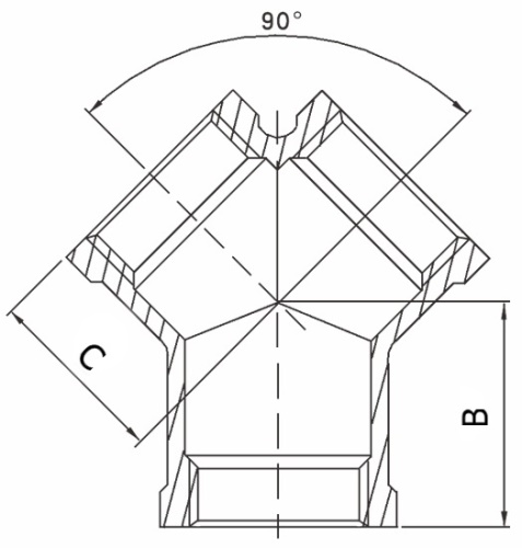 Y-kus - typ 306 - 1.4401: 2" 