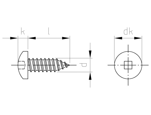 DIN 7981 A2 C 4,2X13 SQ2