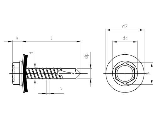 DIN 7504 A2 K 5,5X65 těsnící podložka 16mm