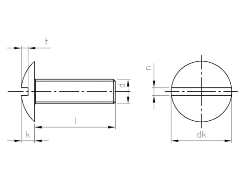 Nerezový šroub NF E 27-128 A2 M 3X50