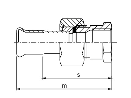 FEMALE UNION CONNECTOR GAS D-22-1" A316