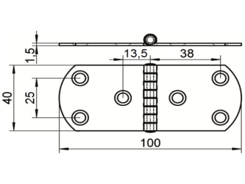 Pant nerezový - AN 8046/A2: 1,5 x 40 x 100