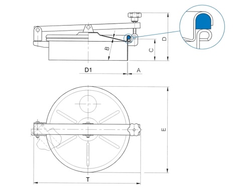 Průlez kruhový, EPDM, H=80x2, 1.4301: DN200