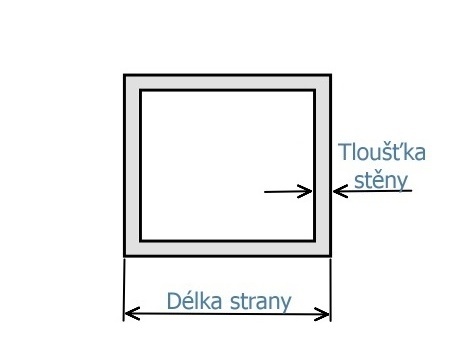 Jekl čtvercový-1.4301: 20x20x1,2