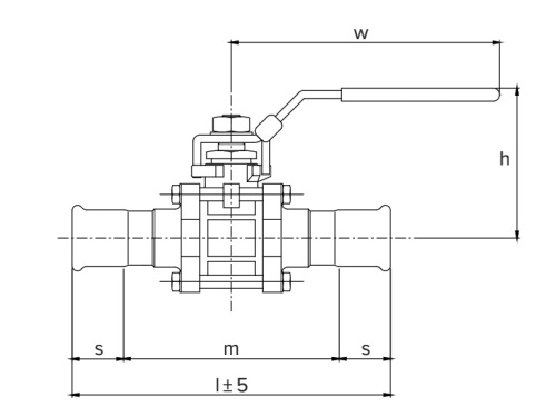 3 PCS BALL VALVE D-35 A316