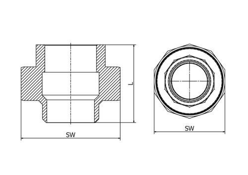 Šroubení BW/F, kónické, 1.4408, ANSI B16.25 / ISO 228-1G, BSP, 5/4"
