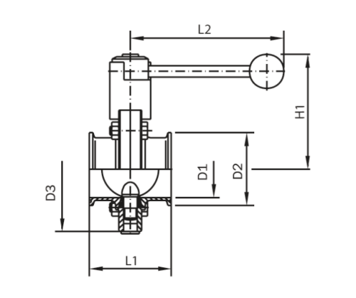 Klapka AWH-1.4301-EPDM-C/C: DN 10