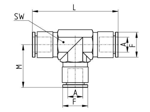 T-spojka, typ X6540, 316L, SUPER-RAPID: 6