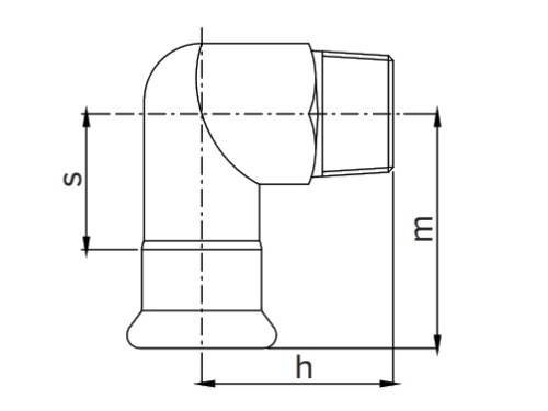 MALE ANGLE ADAPTOR D-28 1" A316