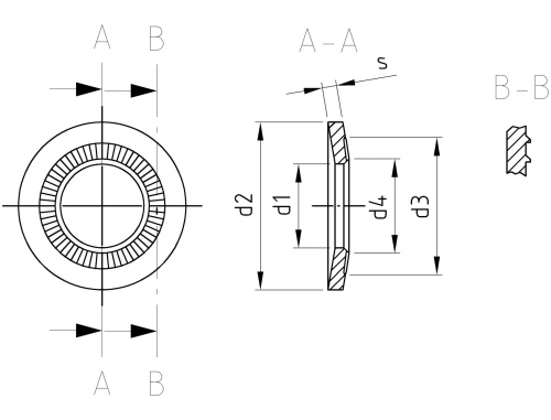 Nerezová podložka NF E 25-511 A2 3X8X0,6