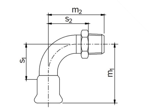 90° MALE ANGLE ADAPTOR D-54-2" A316