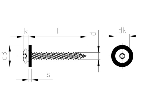 Art. 9066 A2 C 3,9X16 TX15 coarse thread