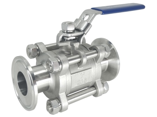 Kohout kulový 3-dílný, CLAMP, PN 63, 1.4408: 3/4" - 25,4mm                      