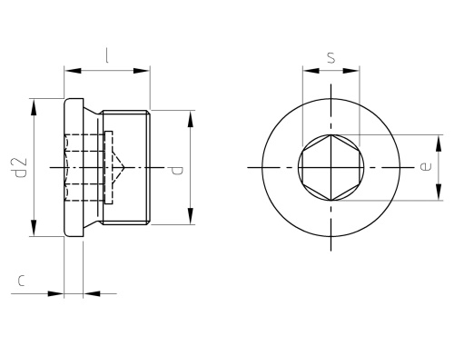 Nerezový šroub DIN 908 A4 G 1/4" podle DIN 228