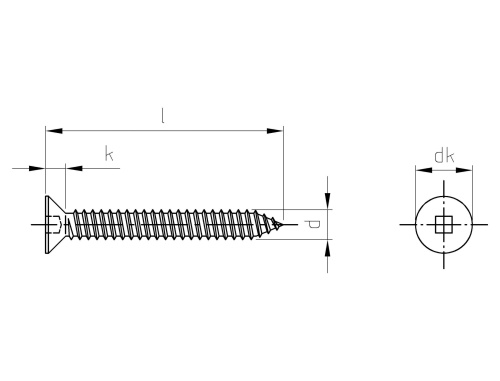 DIN 7982 A2 C 3,9X19 SQ1