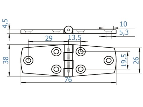 Pant nerezový - AN 8280/A4: 4,5 x 38 x 76