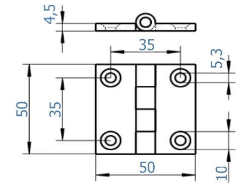 Pant nerezový - AN 8233/A4: 4,5 x 50 x 50