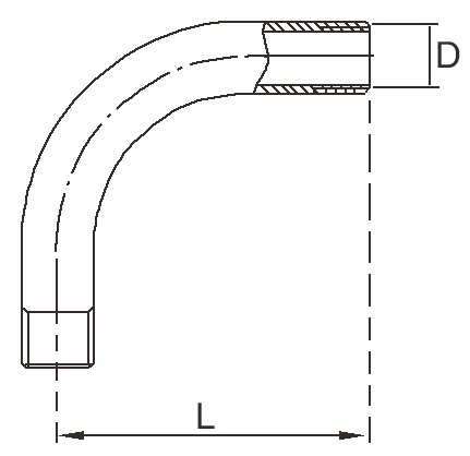 Oblouk - typ 305 - 1.4401: 3/8"