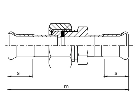 STRAIGHT UNION WITH PRESSFITTING ON BOTH ENDS D-54 A316