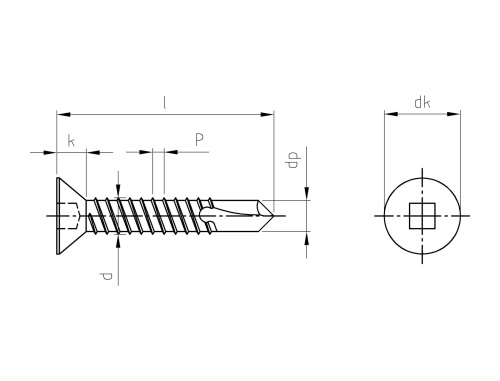 DIN 7504 A2 O 3,5X25 SQ1