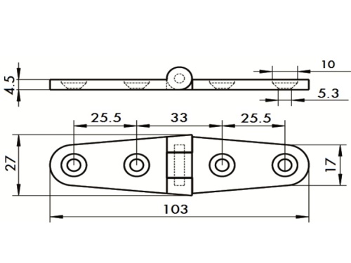 Pant nerezový - AN 8235/A4: 4,5 x 27 x 103