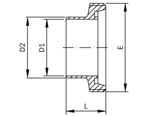 Hrdlo závitové-dlouhé-DIN 11851-leštěné-1.4301: DN 80/85