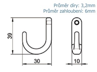 Háček - AN 8370/A4: 30 x 10