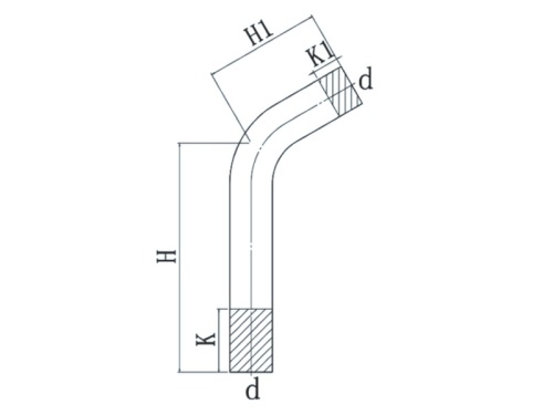 Nerezové koleno PREX 60° lícované 54 316L