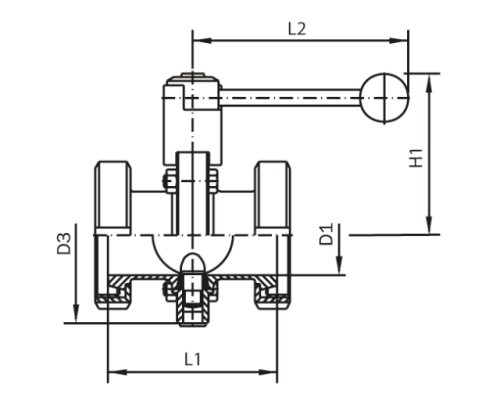 Klapka AWH-1.4404-FKM-K/K: DN 80